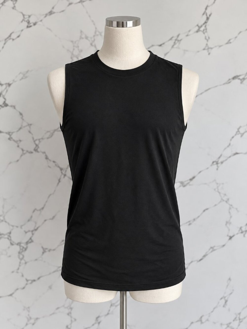 SKIMS Men Black Sleeveless Crew Neck Tank Top Muscle Shirt